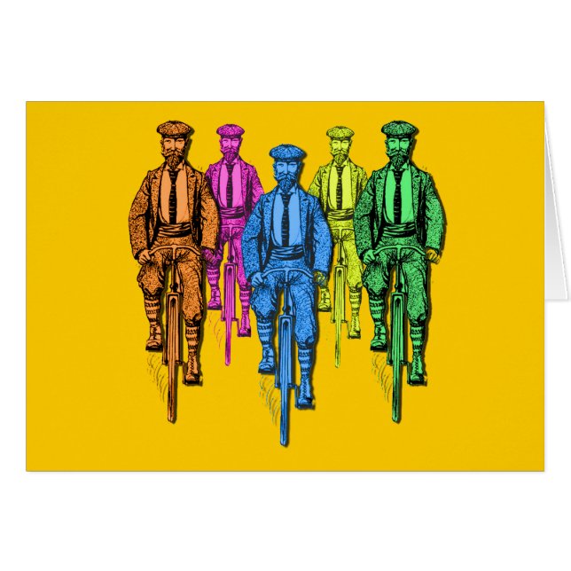 vijf jongens op fietsenillustratie (Voorkant Horizontaal)