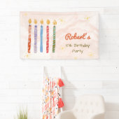 Vijf kaarsen die op zaterdag zijn spandoek (Insitu)