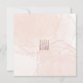 Vijf Kaarsen Kinder 5e verjaardag Uitnodiging (Achterkant)