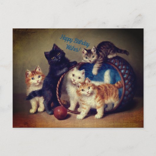 Vijf  katten die de dag van de dag wachten| BRIEFK Feestdagenkaart (Voorkant)