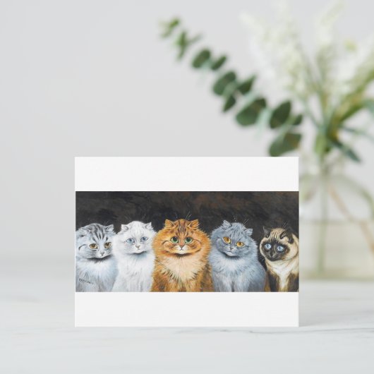 Vijf katten, Louis Wain Briefkaart (Staand voorkant)