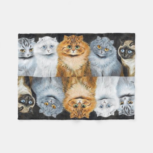 Vijf katten, Louis Wain Fleece Deken (Voorkant (Horizontaal))