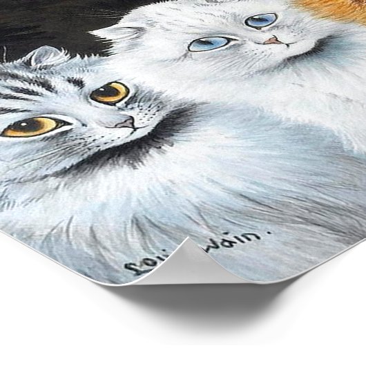 Vijf katten, Louis Wain Poster (Hoek)