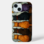 Vijf katten op een tak in glas-in-loodstijl Case-Mate iPhone case (Achterkant)