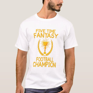 vijf keer fantasie football kampioen cadeau t-shirt