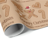 Vijf kerstkoekvormen van peperkoek & tekst cadeaupapier (Rol Hoek)