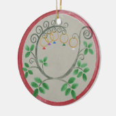 Vijf kerstversiering met gouden Ringen Keramisch Ornament