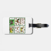 Vijf kerstvogels bagagelabel (Achterkant horizontaal)