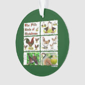 Vijf kerstvogels ornament (voorkant)