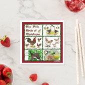 Vijf kerstvogels servet (Insitu)