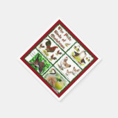 Vijf kerstvogels servet (Hoek)