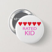 Vijf Kind van het Hart Ronde Button 5,7 Cm (Voorkant /achterkant)