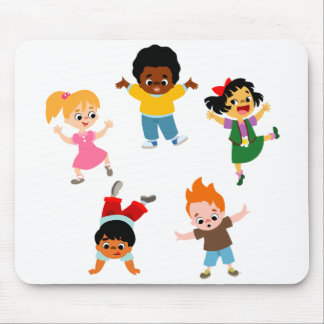Vijf Kinder Cartoon Mousepad Muismat