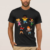 Vijf Kinder Cartoon T-shirt (Voorkant)