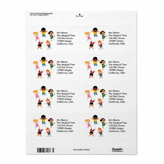 Vijf Kinder Cartoons Etiket (Full Sheet)