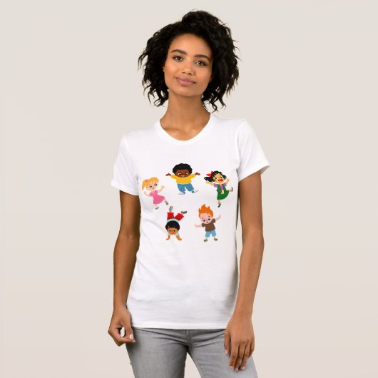 Vijf Kinder Cartoons T-shirt (Voorkant volledig)
