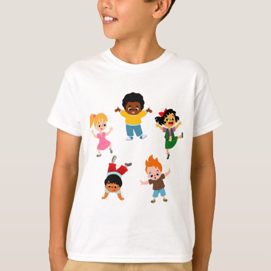Vijf Kinder Cartoons T-shirt (Voorkant)