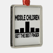 Vijf kinderen middelste kind middelvinger grap metalen ornament (Rechts)