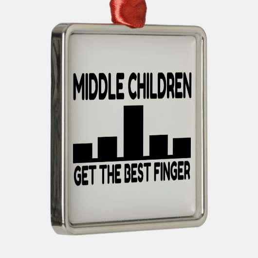 Vijf kinderen middelste kind middelvinger grap metalen ornament (Rechts)
