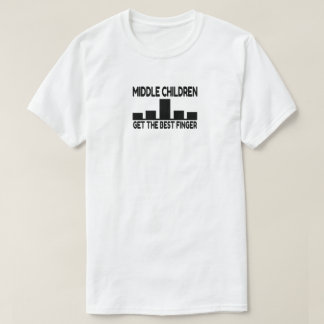 Vijf kinderen middelste kind middelvinger grap t-shirt