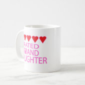 Vijf kleindochter voor het hart koffiemok (Voorkant links)