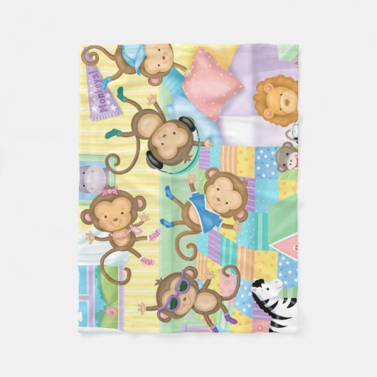 Vijf kleine apen flannelenmandje fleece deken (Voorkant)