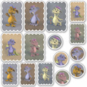 Vijf kleine draken sticker (Voorkant)