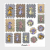 Vijf kleine draken sticker (Vel)