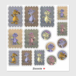 Vijf kleine draken sticker