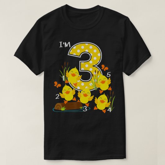 Vijf kleine eenden Kinder Nursery Song 3rd Birthda T-shirt (Design voorkant)