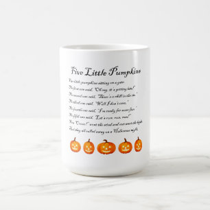 Vijf kleine pompoenen Halloween gedicht Magische Mok