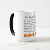 Vijf kleine pompoenen Halloween gedicht Magische Mok (Voorkant links)