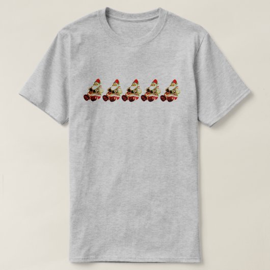 Vijf kleine Santas. T-shirt (Design voorkant)