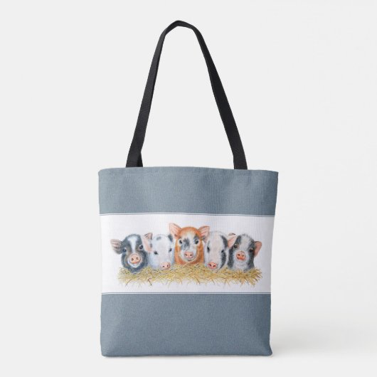 Vijf kleine Varkens Canvas tas (Achterkant)