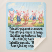 Vijf kleine varkens - kinderrijmpje Sherpa deken (Voorkant)