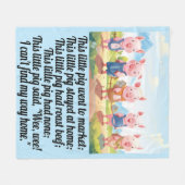 Vijf kleine varkens - kwekerij rijm fleece deken (Voorkant (Horizontaal))