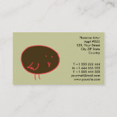 Vijf kleine vogels - grijs-groen visitekaartje (Achterkant)