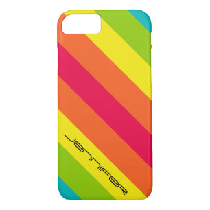 Vijf kleur diagonale streep naam plezier Case-Mate iPhone case