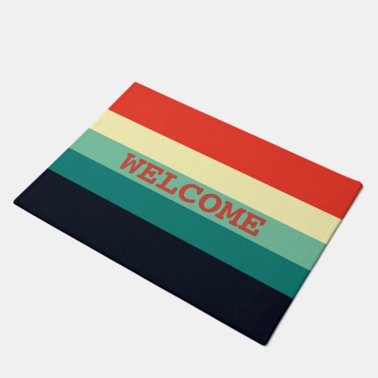 Vijf kleurencombinatie - blauw Aqua Green Yellow R Deurmat (Schuin)