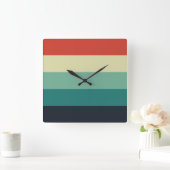 Vijf kleurencombinatie - blauw Aqua Green Yellow R Vierkante Klok (Huis)