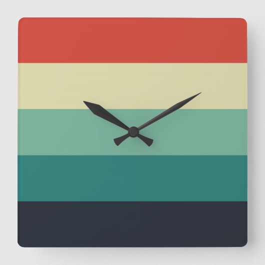 Vijf kleurencombinatie - blauw Aqua Green Yellow R Vierkante Klok (Voorkant)