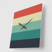 Vijf kleurencombinatie - blauw Aqua Green Yellow R Vierkante Klok (Hoek)