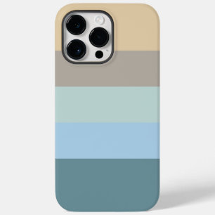 Vijf kleurencombinaties - Blauw bruin en beige tur iPhone 14 Pro Max Hoesje