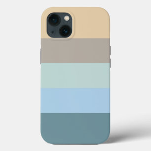 Vijf kleurencombinaties - Blauw bruin en beige tur iPhone 13 Hoesje