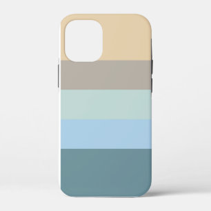 Vijf kleurencombinaties - Blauw bruin en beige tur iPhone 12 Mini Hoesje