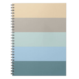 Vijf kleurencombinaties - Blauw bruin en beige tur Notitieboek