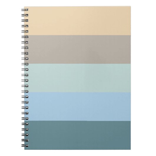 Vijf kleurencombinaties - Blauw bruin en beige tur Notitieboek (Voorkant)