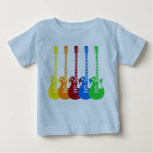 Vijf kleurrijke elektrische gitaren (Voorkant)