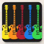 Vijf kleurrijke elektrische gitaren bier onderzetter (Voorkant)