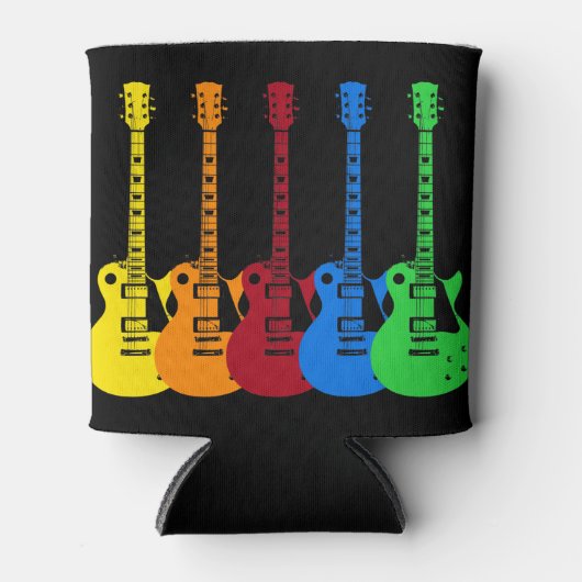 Vijf kleurrijke elektrische gitaren blikjeskoeler (Voorkant)